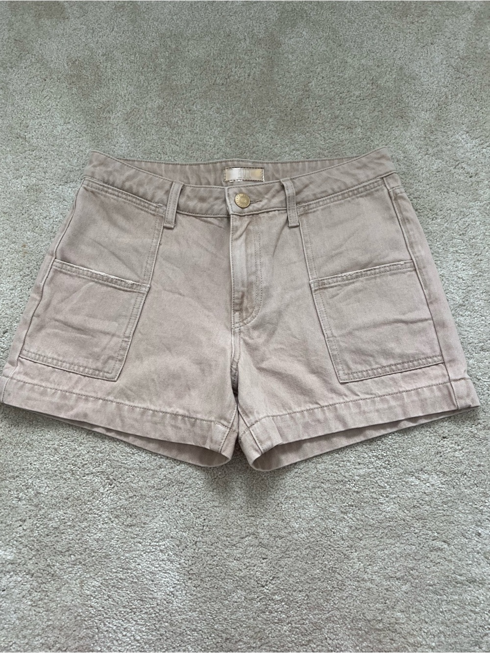 Kut from the Kloth Rosy Taupe Patch-Pocket Shorts